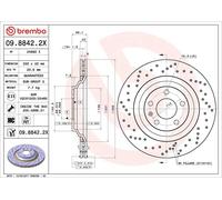1X Disque de frein BREMBO 09.8842.2X pour AUDI A6 C6 (4F2) 3 2004-2011