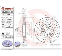 1X Disque de frein BREMBO 09.9363.2X pour FIAT 500X (334_) 2 2014-2018