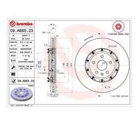1x Disque de frein BREMBO 09.A665.23 convient pour CHEVROLET CADILLAC