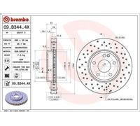Brembo Disque de frein XTRA LINE 09.B344.4X, 1 pièce
