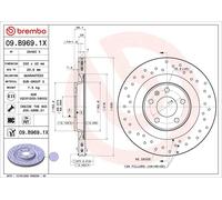 Brembo Disque de frein 09.B969.1X Arrière Ø330×36 mm ép.22 mm ventilé pour Audi, VW, Porsche