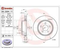 Disque de frein BREMBO 09C00411 avant, ventilé, 1 pièce