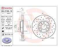 1X Disque de frein BREMBO 09.C133.1X pour PEUGEOT 407 (6D_) 2 2009-201