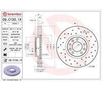 Disque De Frein Brembo 09.C133.1X Xtra Line - Xtra pour Citroën Iveco Opel DS