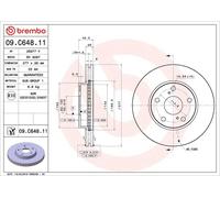Brembo Disque de frein 09C64811 – avant ventilé – 1 pièce