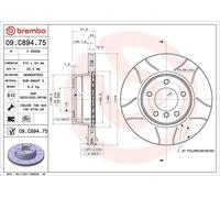 1X Disque de frein BREMBO 09.C894.75 pour BMW 5 (E60) 2 2005-2009