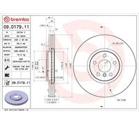 1X Disque de frein BREMBO 09.D179.11 MINI MINI CLUBMAN (F54) 2 2016-2019
