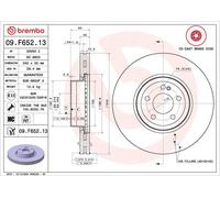 BREMBO 09.F652.13 Disque de frein