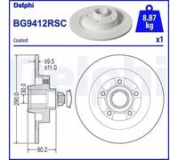 1X Disque de frein DELPHI BG9412RSC pour RENAULT ESPACE V (JR_) 2 2018-2023