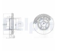 Disque de frein DELPHI BG9773 avant, ventilé, 1 pièce