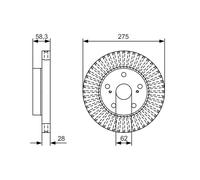 1X Disque de frein pour BOSCH 0 986 479 A97 pour HILUX VII Pick-up 2.5 2005-2015