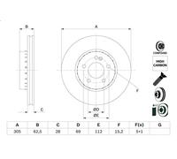 BOSCH 0 986 479 H46 Disque de frein