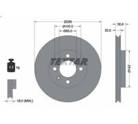 1X Disque de frein TEXTAR 92036803 pour VW SANTANA 1.8 1993-2006