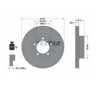 1x Disque de frein TEXTAR 92100005 convient pour PORSCHE