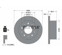1X Disque de frein TEXTAR 92116203 pour PEUGEOT BOXER Fourgon 2 2016-2019