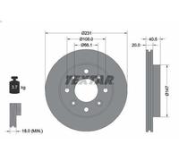 1X Disque de frein TEXTAR 92158900 pour TATA INDICA 1.4 2003-2008
