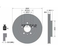 1X Disque de frein TEXTAR 92205605 pour OPEL ASTRA J GTC 2 2012-2015