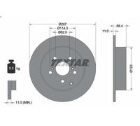 Disque de frein TEXTAR 92222500 arrière, plein, 1 pièce