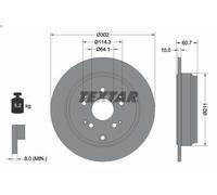 1X Disque de frein TEXTAR 92227203 pour HONDA CR-V IV (RM_) 2 2012-2018