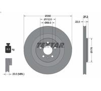 1X Disque de frein TEXTAR 92241803 pour AUDI A6 C7 (4G2, 4GC) 2 2011-2018