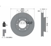 1X Disque de frein TEXTAR 92253403 pour FORD RANGER (TKE) 2 2018-