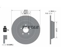 1X Disque de frein TEXTAR 92292503 pour FORD USA EDGE 2 2015-2018