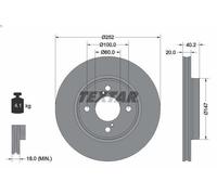 Disque de frein TEXTAR 92303703 avant, ventilé, 1 pièce