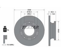 1X Disque de frein TEXTAR 92316903 pour TRANSIT V363 Fourgon (FCD, FDD) 2 2016-