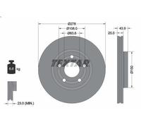 Textar Disque de frein 92327503 – avant ventilé – 1 pièce