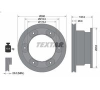 1X Disque de frein TEXTAR 93177703 pour IVECO DAILY V Fourgon 3 2011-2014