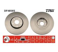 TRW Disque de frein DF4856S avant ventilé haute teneur en carbone 1 pièce