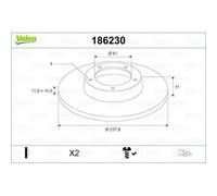 Valeo Disque de frein 186230