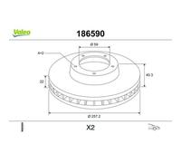 Valeo Disque de frein 186590 – Set de 2