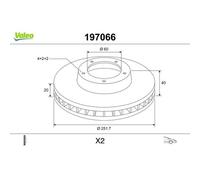 1x Disque de frein VALEO 197066 convient pour OPEL SUZUKI VAUXHALL