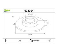 VALEO 673304 Disque de frein