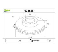 VALEO 673628 Disque de frein