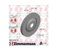 1x Disque de frein ZIMMERMANN 100.3352.75 convient pour VAG