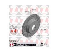 ZIMMERMANN 150.1292.52 Disque de frein