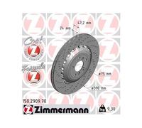 1x Disque de frein ZIMMERMANN 150.2909.70 convient pour BMW