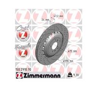 1x Disque de frein ZIMMERMANN 150.2910.70 convient pour BMW