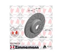 ZIMMERMANN 150.2960.20 Disque de frein