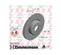 1x Disque de frein ZIMMERMANN 150.2983.52 convient pour BMW