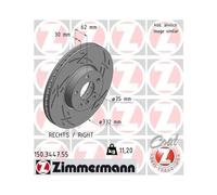 1x Disque de frein ZIMMERMANN 150.3447.55 convient pour BMW