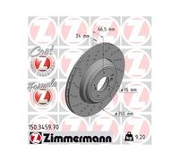 1x Disque de frein ZIMMERMANN 150.3459.70 convient pour BMW