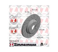 1x Disque de frein ZIMMERMANN 150.3460.70 convient pour BMW