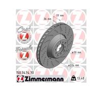 1x Disque de frein ZIMMERMANN 150.3474.70 convient pour BMW