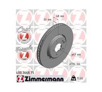 1x Disque de frein ZIMMERMANN 400.3668.75 convient pour MERCEDES-BENZ