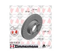 1x Disque de frein ZIMMERMANN 460.1530.20 convient pour PORSCHE