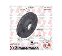 1x Disque de frein ZIMMERMANN 600.3227.55 convient pour PORSCHE VAG