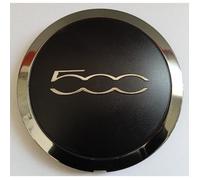 1x ENJOLIVEUR CACHE-MOYEU NOIR AVEC BORD CHROME FIAT 500 année à partir de 2007